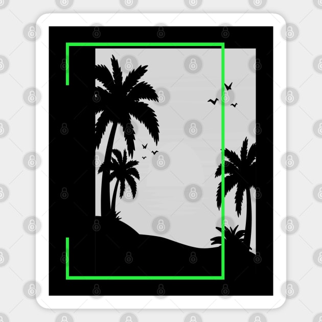 Palm Beach Retro with Palm Trees Magnet by potch94